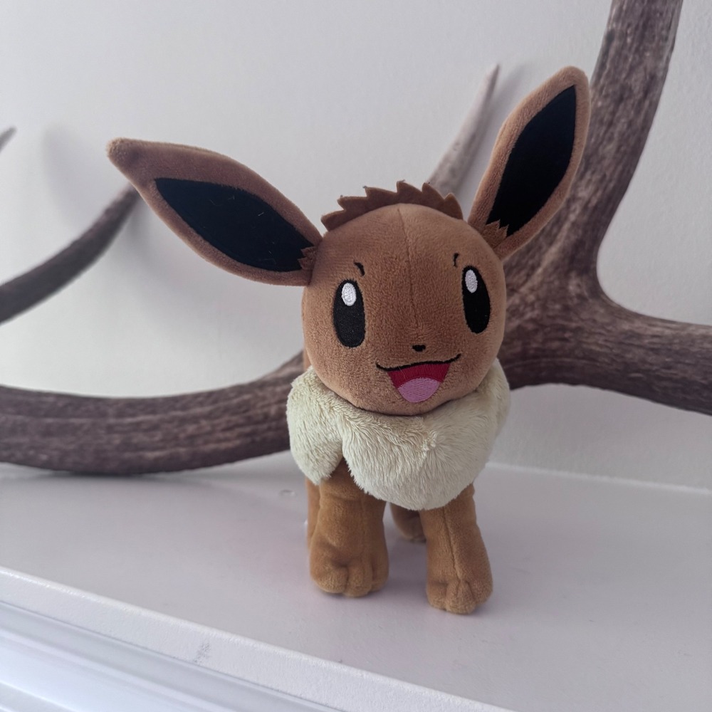 Pokemon Eevee Plush 2021 Nintendo Standing Stuffed Animal Brown Cream 8 Inch